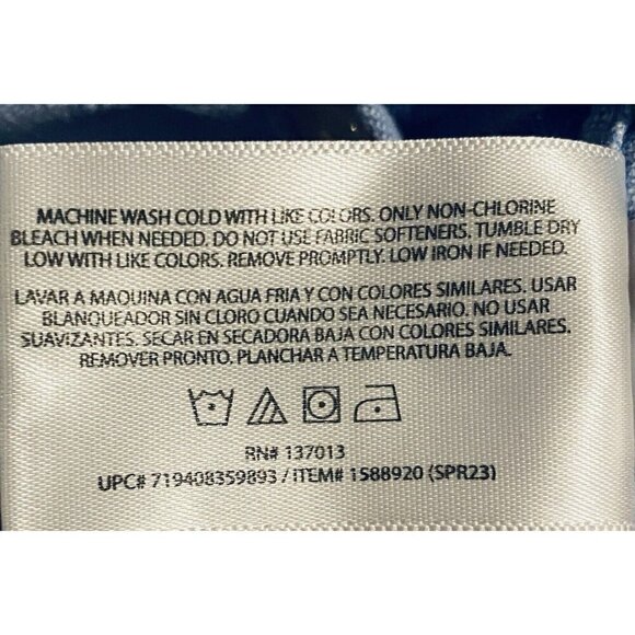 Orvis Top Womens XXL Blue Button Up Long Sleeve Hi Low Hem Linen Blend Classic - Picture 7 of 8